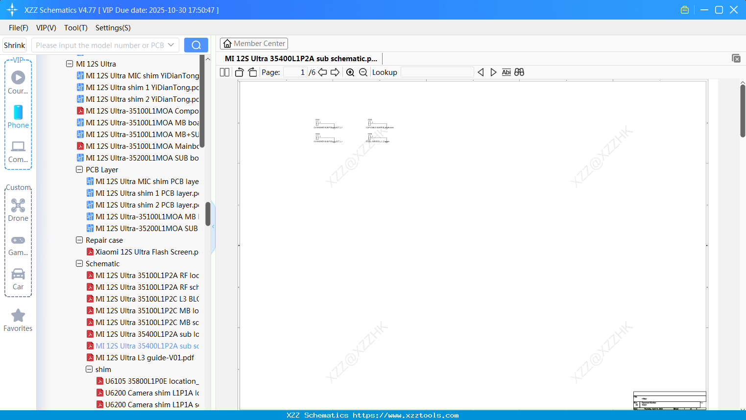 Xiaomi MI 12S Ultra 35400L1P2A Sub Schematic